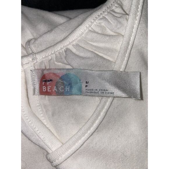 Free People Beach White paneled gathered at center hi low Coverup Oversized - Picture 9 of 10